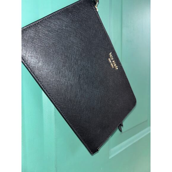 Kate Spade black leather wristlet excellent w - Picture 2 of 9